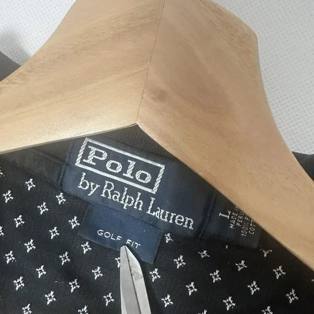 Polo Ralph Lauren Supima Polo Black Golf Fit Diamond Shirt Pony Men’s Large